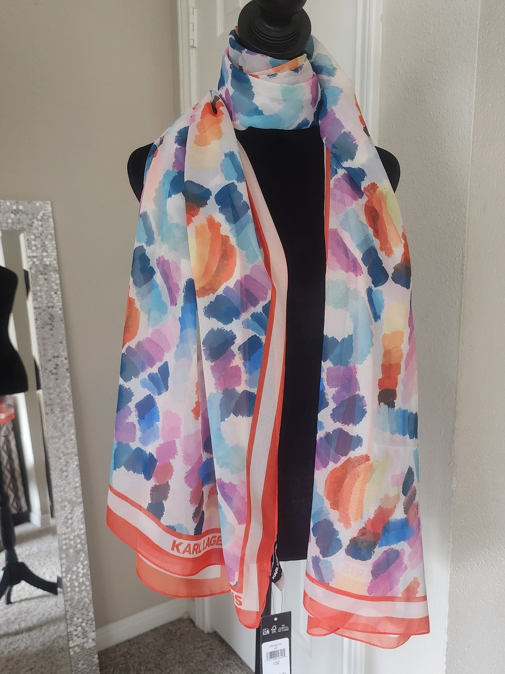 Karl Lagerfeld Multicolor Watercolor  Scarf